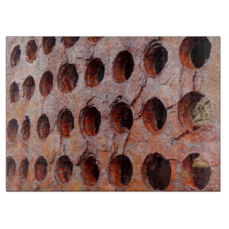 Rusted Perforated Metal Glass Chopping Board