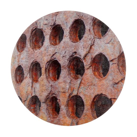 Rusted Perforated Metal Glass Chopping Board