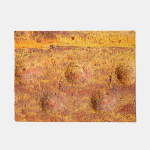 Rusted Riveted Metal Door Mat