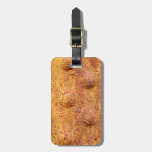 Rusted Rivetted Metal Luggage Tag