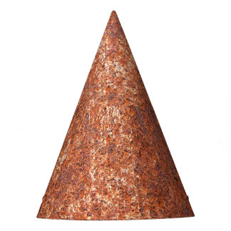 Rusted steel texture, abstract background. party hat