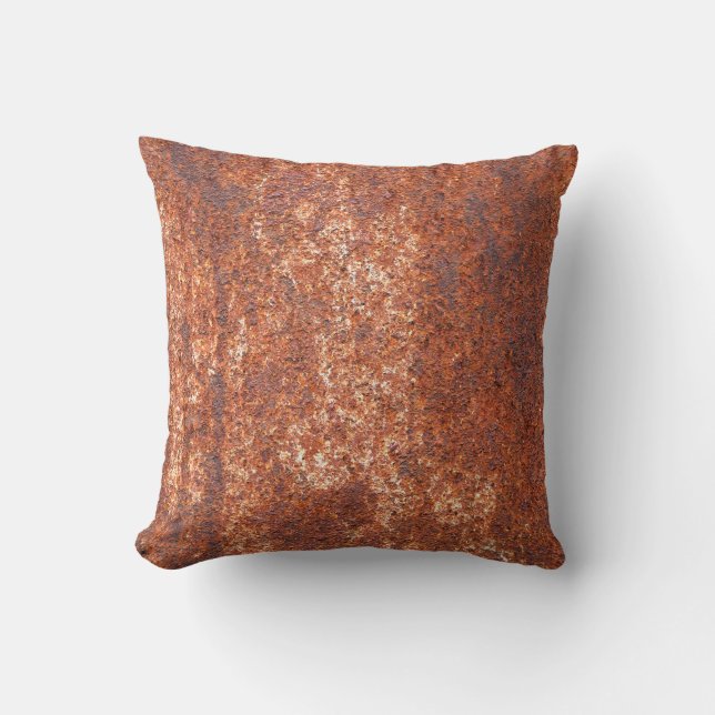 Rusted steel texture, abstract background. throw pillow (Front)