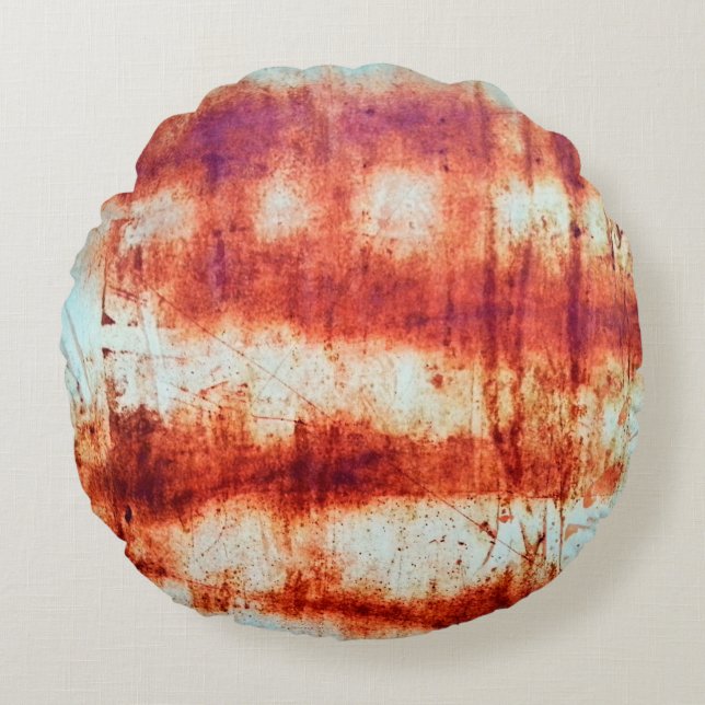 Rusted  texture round pillow (Front)