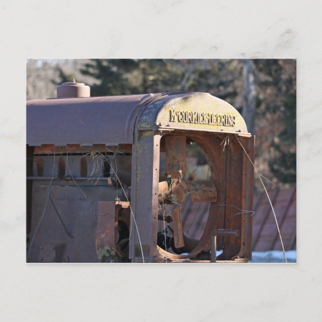 Rusted Tractor Postcard (Front)