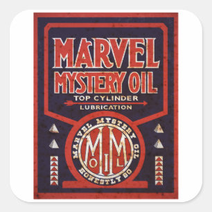 Rusted vintage oil sign reproduction square sticker