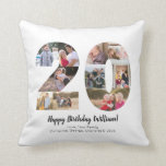 Rustic 20 Number Photo Collage Custom Greeting Throw Pillow<br><div class="desc">Display your favourite pictures into a number collage! Makes a perfect anniversary or birthday present for a loved one.
Photography © Storytree Studios,  Stanford,  CA</div>