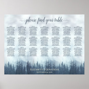 Rustic 21 Table Blue Pines Wedding Seating Chart