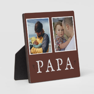 Rustic 2-Photo Personalized Grandpa Plaque