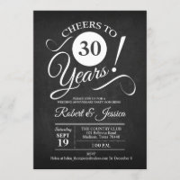 Rustic 30th Wedding Anniversary - Chalkboard White