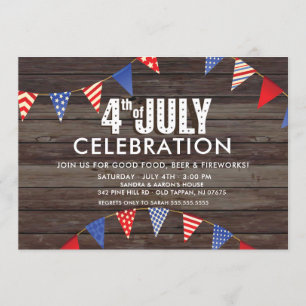 Rustic 4th of July Celebration Party Invitation