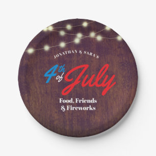 Rustic 4th of July Summer Party Paper Plate