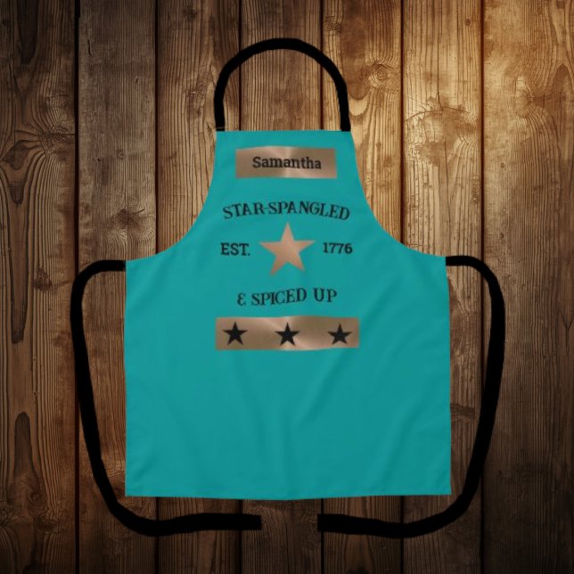 Rustic 4th of July Unique Copper and Turquoise  Apron (Creator Uploaded)