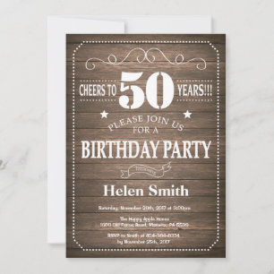 Rustic 50th Birthday Invitation