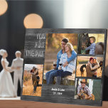 Rustic 5 Photo Collage You are the One Grey Wood Plaque<br><div class="desc">Rustic photo plaque which you can personalize with 5 of your favourite pictures. The design has a grey and black, rustic country wood look, lettered with modern oversized print and casual script typography. The wording reads "you are the one" and the template is set up ready for you to add...</div>