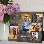 Rustic 5 Photo Collage You are the One Wood Plaque<br><div class="desc">Rustic photo plaque which you can personalize with 5 of your favourite pictures. The design has a rustic country wood look, lettered with modern oversized print and casual script typography. The wording reads "you are the one" and the template is set up ready for you to add your name and...</div>