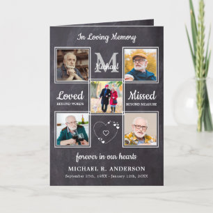 Rustic 5 Photos Loving Memory Memorial Funeral  Program