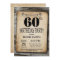 Rustic 60th Birthday Invitation Vintage Wood