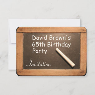 Rustic 65th Birthday Party Celebration Invitation