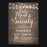 Rustic 70th Birthday Invitation Wood<br><div class="desc">Rustic 70th Birthday Invitation Wood Background with String Lights. Eat drink and be Seventy. Adult Birthday. Woman or Man Male Birthday Party. For further customization,  please click the "Customize it" button and use our design tool to modify this template.</div>