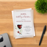Rustic 80th Birthday Red Wine Surprise Birthday Acrylic Invitations<br><div class="desc">Rustic 80th Birthday Red Wine Surprise Birthday Party Acrylic Invitations. 80th birthday party invitation for her or him. Invitation with a red wine glass, roses and twigs on a white background. The text is fully customizable - personalize it with your name, any age - 30th 40th 50th 60th 70th 90th...</div>