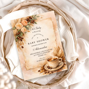 Rustic A Baby Is Brewing Coffee Baby Shower Invitation