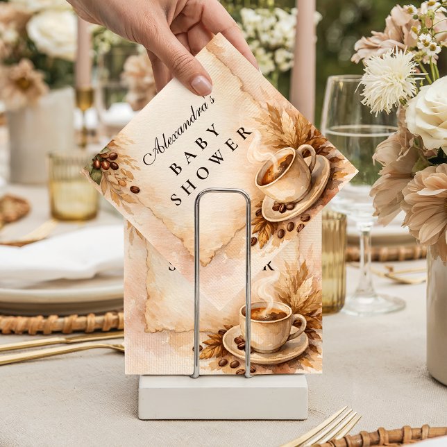 Rustic A Baby Is Brewing Coffee Baby Shower Napkin (Creator Uploaded)