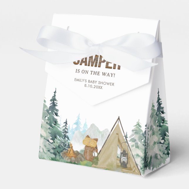 Rustic A Little Camper Baby Shower   Favor Box (Front Side)