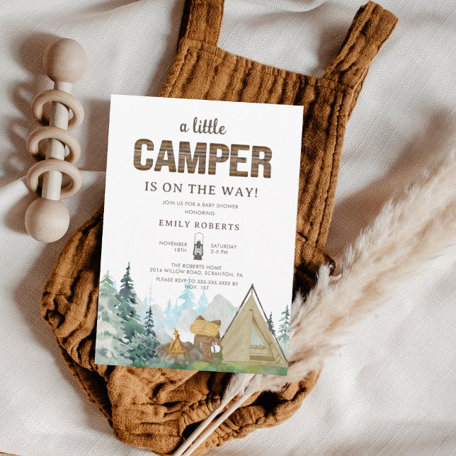 Rustic A Little Camper Baby Shower  Invitation (Creator Uploaded)