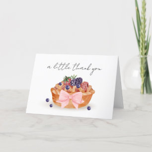 Rustic A Little Cutie Pie Berry Bow Baby Shower Thank You Card