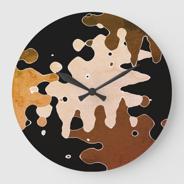 Rustic Abstract Art Large Clock (Front)