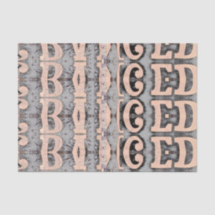 Rustic Abstract Grey Beige Script Pattern Tissue Paper