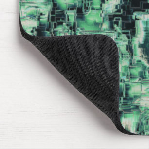 Rustic abstract image mosaic carved in green hue   mouse pad