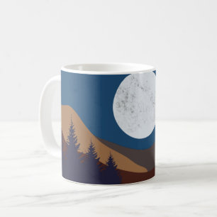 Rustic Abstract Landscape Forest Moon Reflection  Coffee Mug
