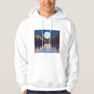 Rustic Abstract Landscape Forest Moon Reflection  Hoodie