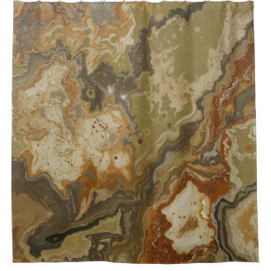 Rustic Abstract Olive Green Amber Mustard Print