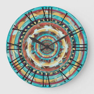 Rustic Abstract Southwest Wall Clock