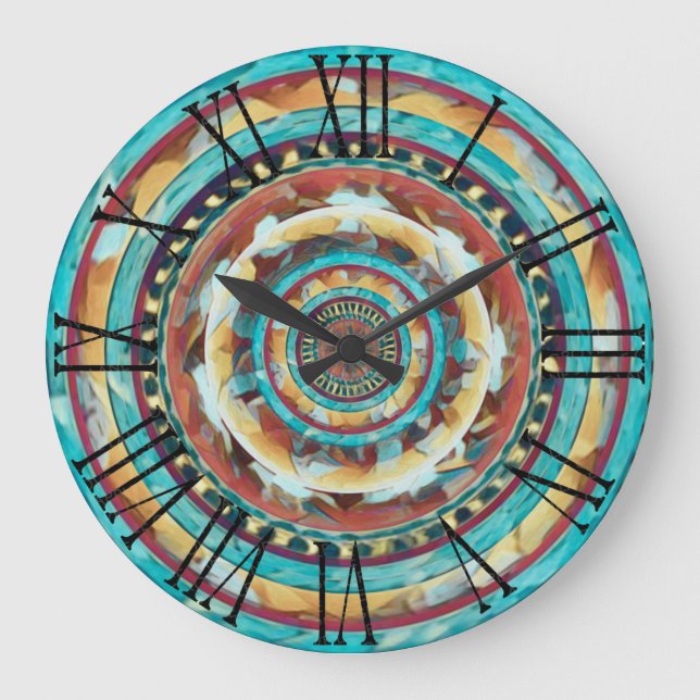 Rustic Abstract Southwest Wall Clock (Front)