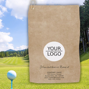 Rustic Add your Logo Custom Text Company Golf Towel
