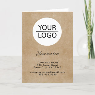 Rustic Add your Logo with Custom Text Company  Thank You Card