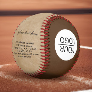 Rustic Add your Logo with Custom Text Promotional  Baseball