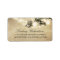 rustic address label with string lights