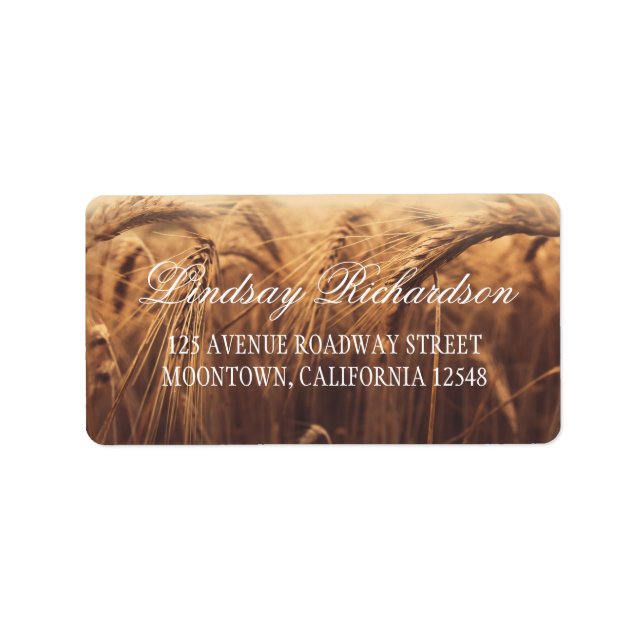 rustic address labels with wheat (Front)