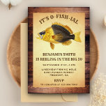 Rustic Adult Fishing Birthday Party Invitation<br><div class="desc">Invite your guests with this rustic fishing birthday party invitation featuring a beautiful fish against a vintage parchment background. Simply add your event details on this easy-to-use template to make it a one-of-a-kind invitation. Flip the card over to reveal a rustic barn wood texture on the back of the card....</div>
