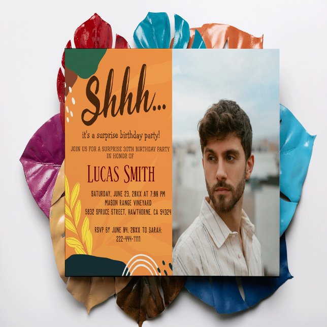 Rustic Adult Surprise Birthday Party Photo  Invitation (Creator Uploaded)