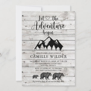 Rustic Adventure Begins Mountains Bears Invitation