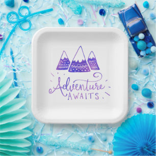 Rustic Adventure Themed Baby Shower Paper Plate