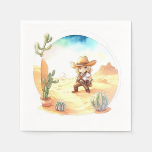 Rustic Adventure Wild West Cowboy Baby Shower Napkin