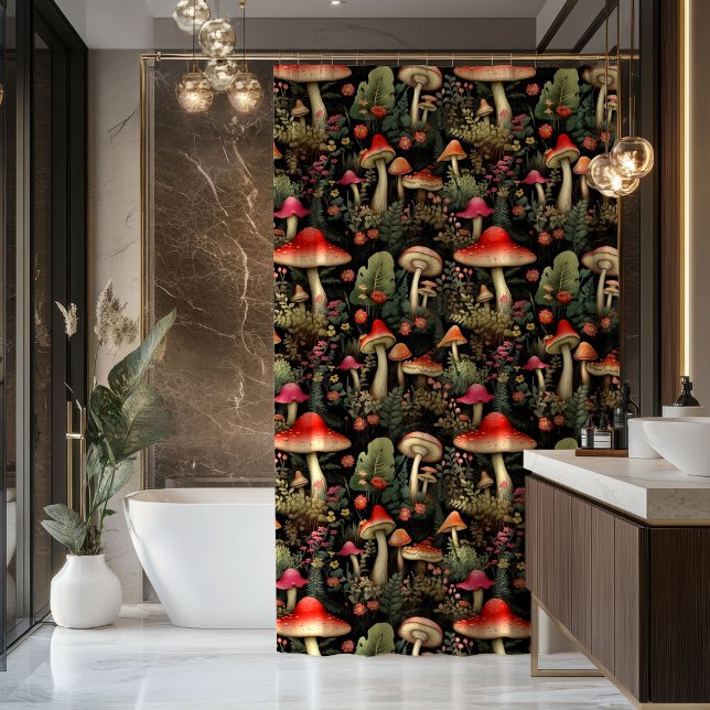 Rustic Aesthetic Curtain Earthy Tones & Fungi Art (Rustic Aesthetic Curtain Earthy Tones & Fungi Art)