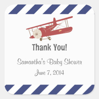 Rustic Airplane Thank You Stickers