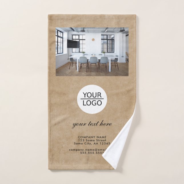 Rustic Ajouter votre logo Promotion de texte perso (Serviette à main)